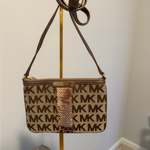 Michael Kors Monogram Jacquard Canvas Crossbody Bag 5.5x8 Limited Edition - Picture 2 of 11